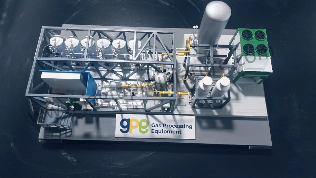 Detailed gas processing equipment by a top-rated 3D scale model making company